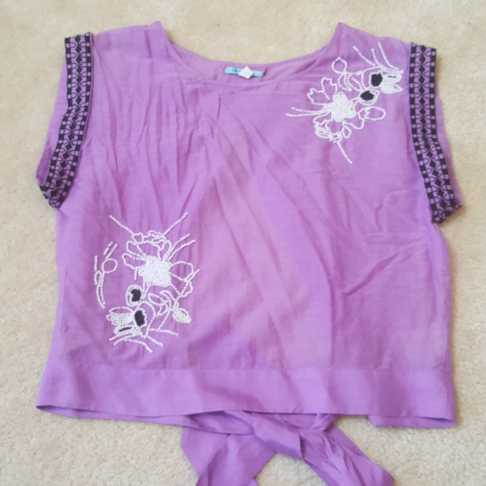 Anthropologie NWOT LeifNotes Beaded Embellished Top Blouse - Picture 5 of 8
